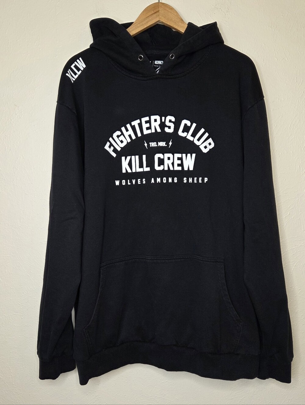 Kill Crew Fighter’s Club Hoodie Black 3XL Streetwear Pullover Athletic